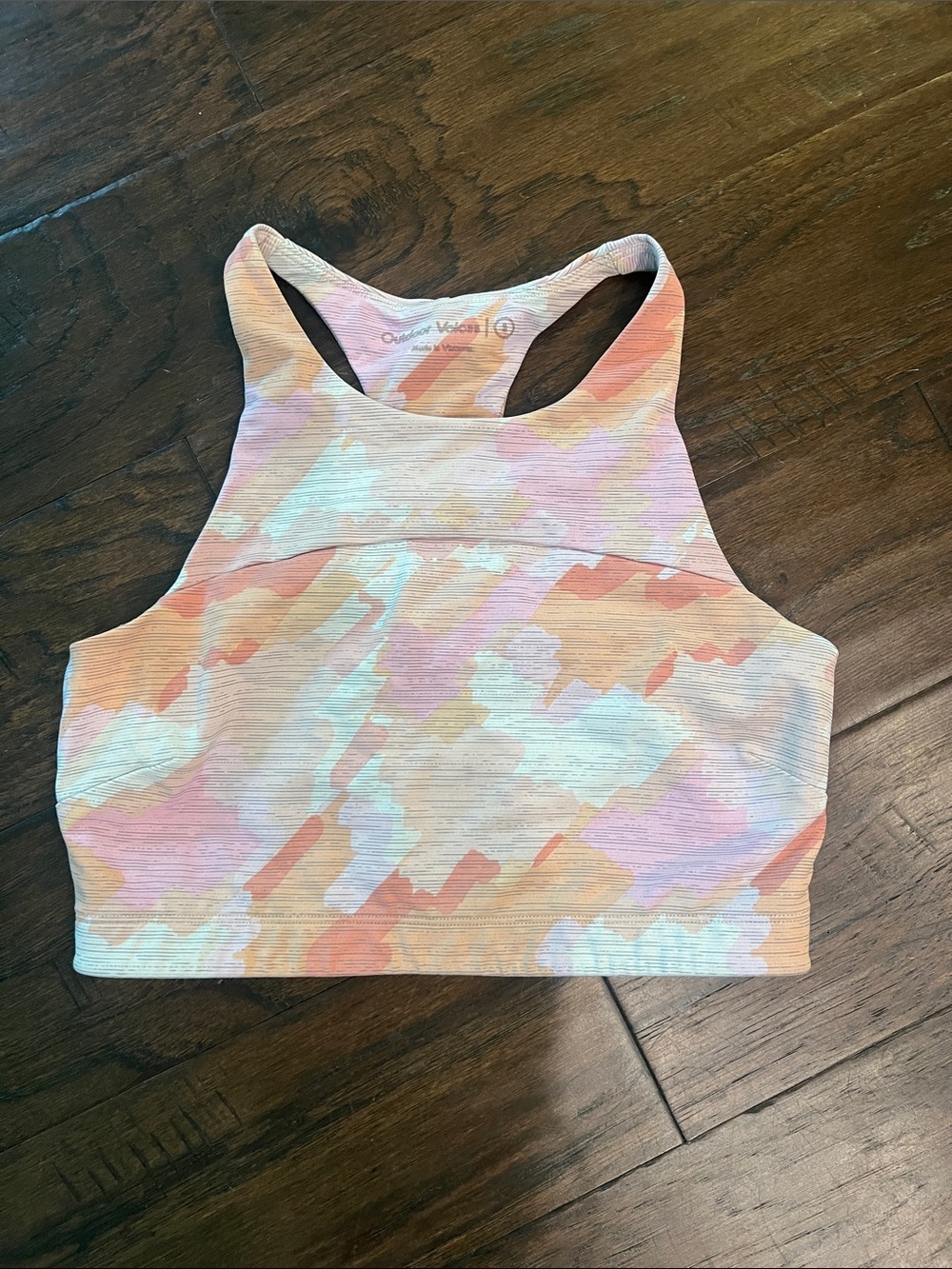 Outdoor Voices Pastel Multi Long Line Racerback Sports Bra